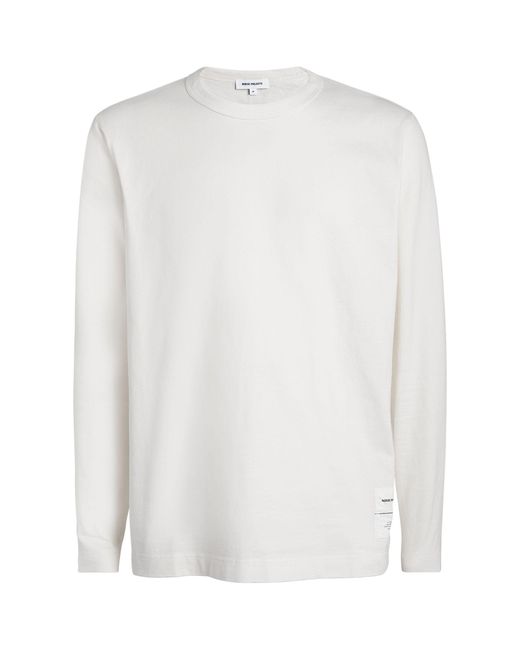 Norse Projects White Holger Tab Series Long-sleeved T-shirt for men