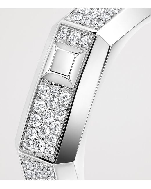Messika White Moderniste And Diamond Medium Pavé Ring