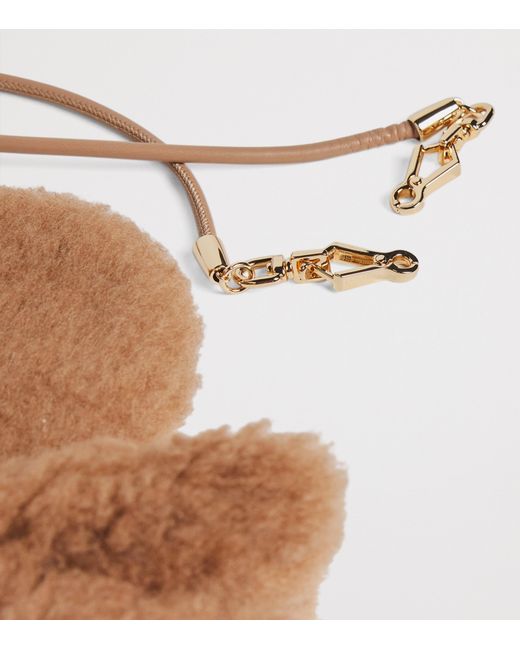 Max Mara White Camel-Silk Gloves