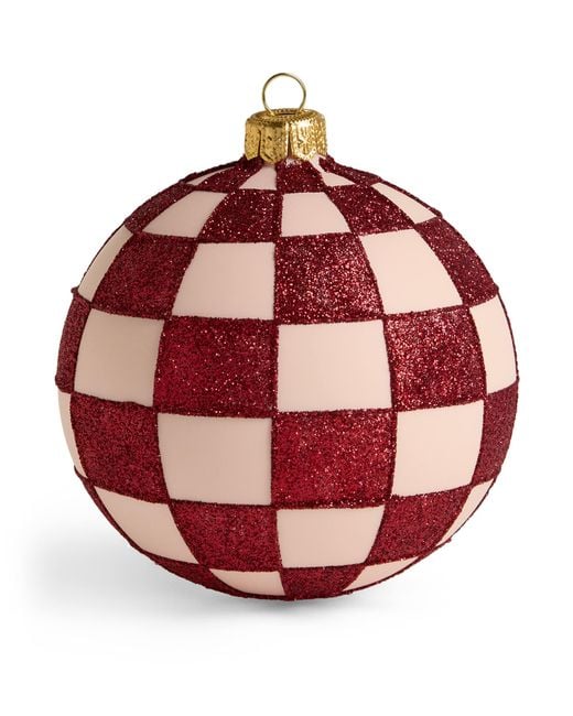 Harrods Glitter Chequered Bauble