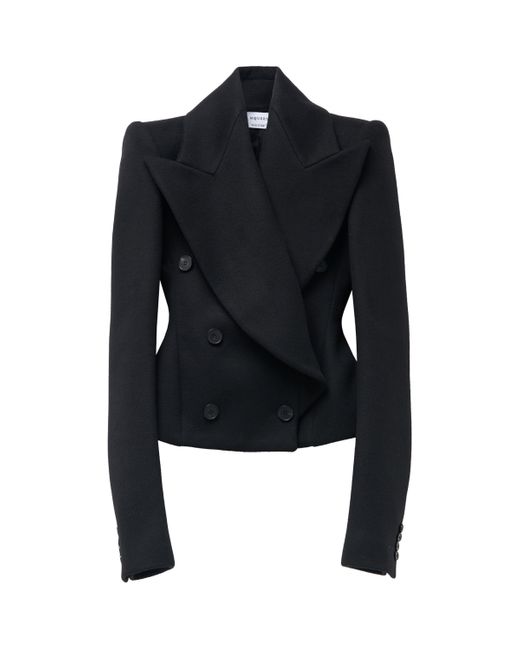 Alexander McQueen Black Wool-Cashmere Double-Breasted Blazer