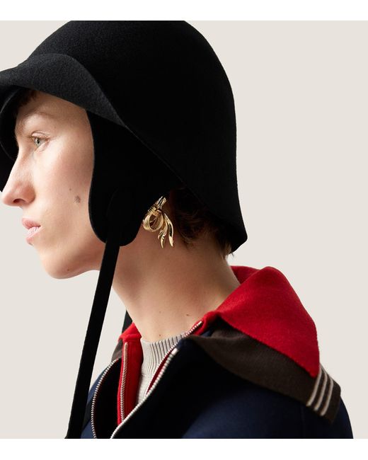Miu Miu Metallic Metal Bow Earrings