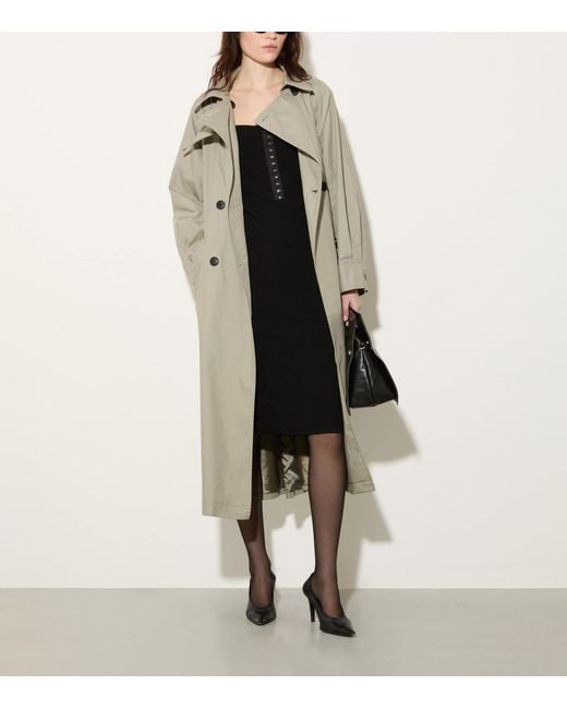 MAX&Co. Gray Cotton-Blend Trench Coat