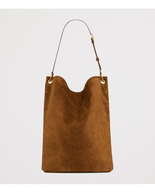 Saint Laurent Brown Suede Niki Bucket Bag