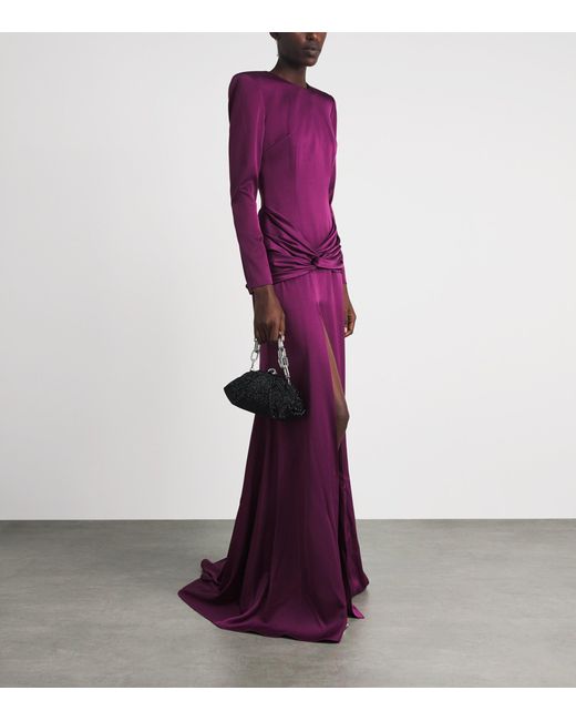 Alex Perry Purple Satin Crêpe Gown