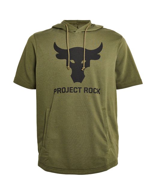 Under Armour Green Project Rock Short-sleeve Hoodie for men