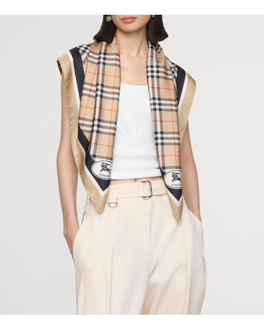Burberry Metallic Silk Check Scarf