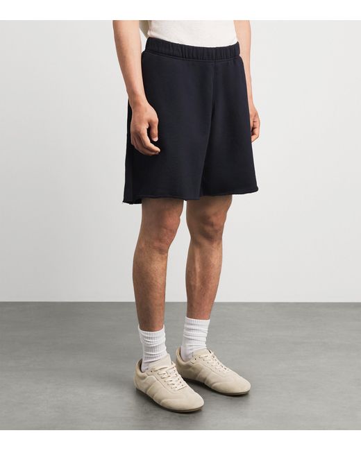Cole Buxton Blue Cotton Jersey Sweatshorts for men