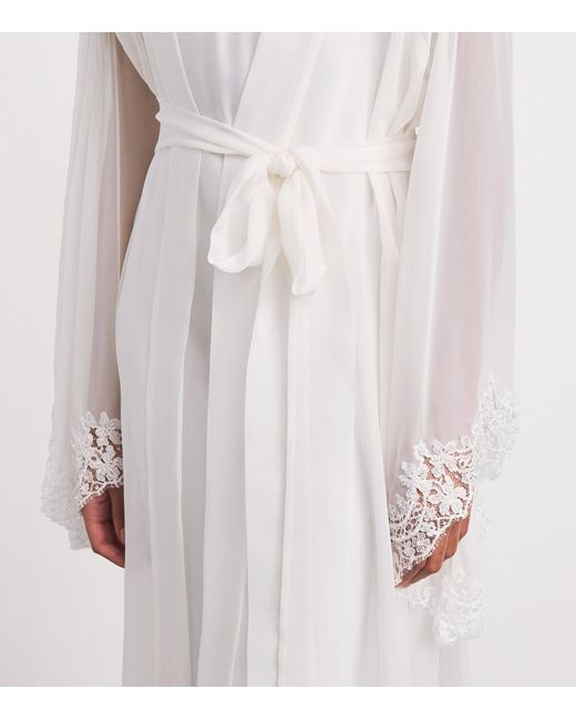 Rosamosario White Silk Fatima The Bride Robe