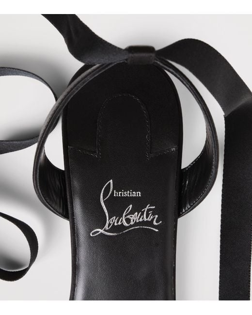Christian Louboutin Black Cassia Lace-Up Satin Ballet Flats