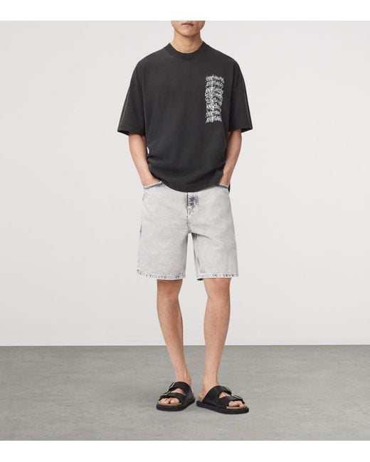 AllSaints Black Organic Cotton Repeat T-Shirt for men