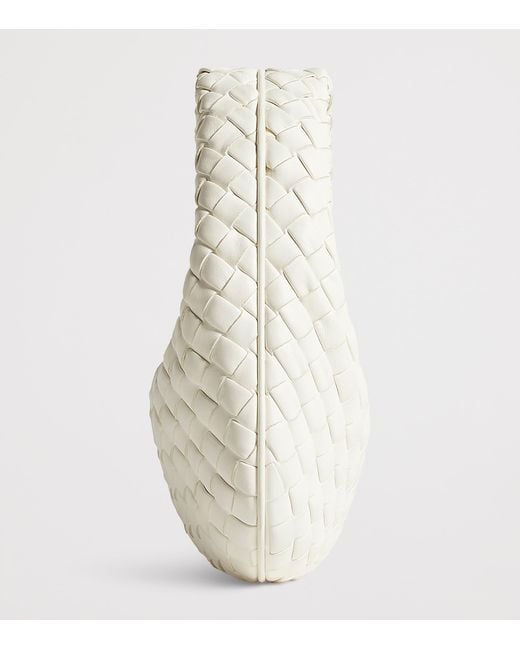 Bottega Veneta White Baby Leather Veneta Shoulder Bag