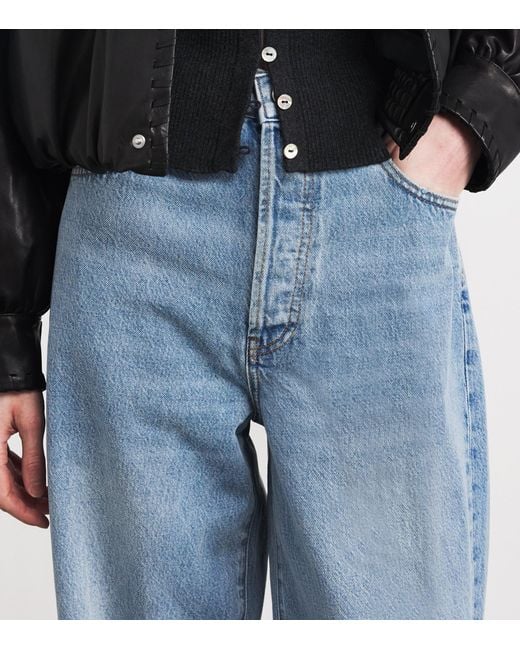 FRAME Blue The Collegiate Wide-Leg Jeans