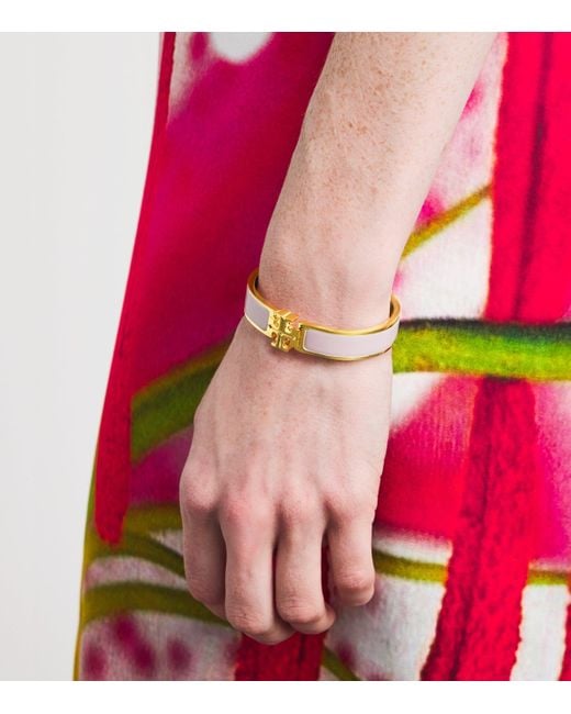 Tory Burch Metallic Enamelled Kira Hinge Bangle