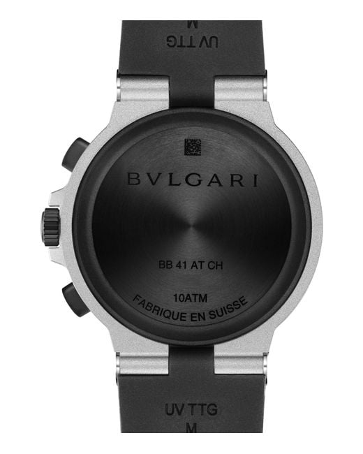 BVLGARI Gray Aluminium And Titanium Chronograph Watch 41mm for men