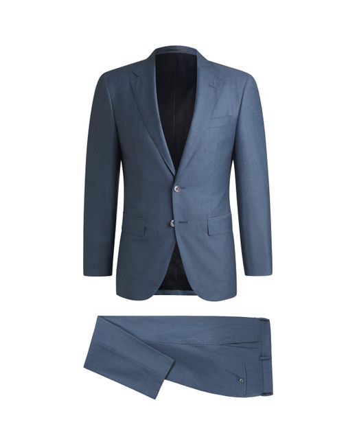 Boss Blue Virgin Wool-Silk 2-Piece Suit for men