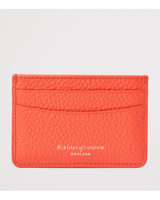 Aspinal Red Leather Slim Card Holder