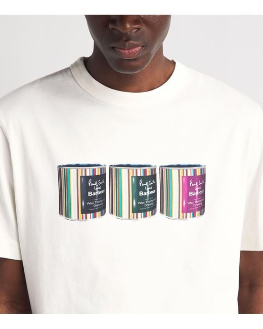 Barbour White X Paul Smith Cotton Tinned T-Shirt for men