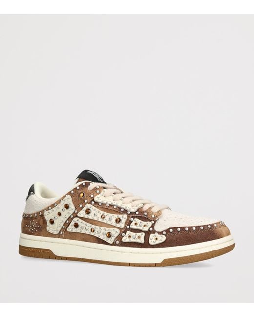 Amiri Natural Embellished Skel Top Low Sneakers for men