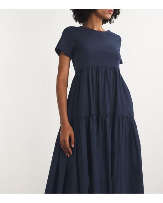 Weekend by Maxmara Blue Cotton Jersey Midi Dress