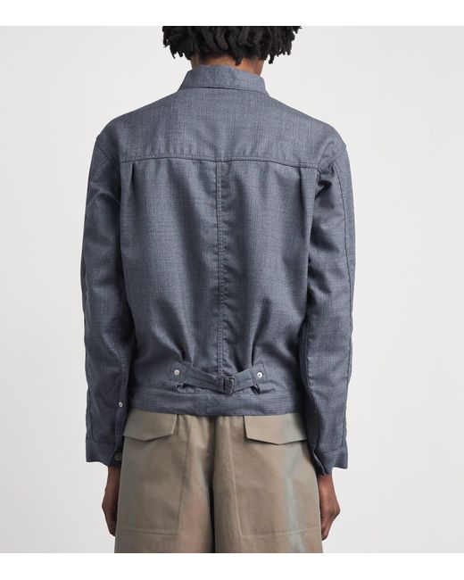 Junya Watanabe Blue Wool Trucker Jacket for men