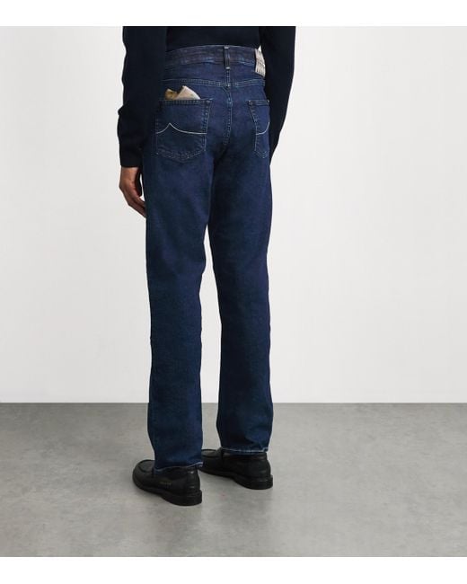 Jacob Cohen Blue Stretch-Cotton Sean Relaxed Jeans for men