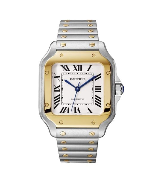 Cartier Metallic And Stainless Steel Santos De Watch for men