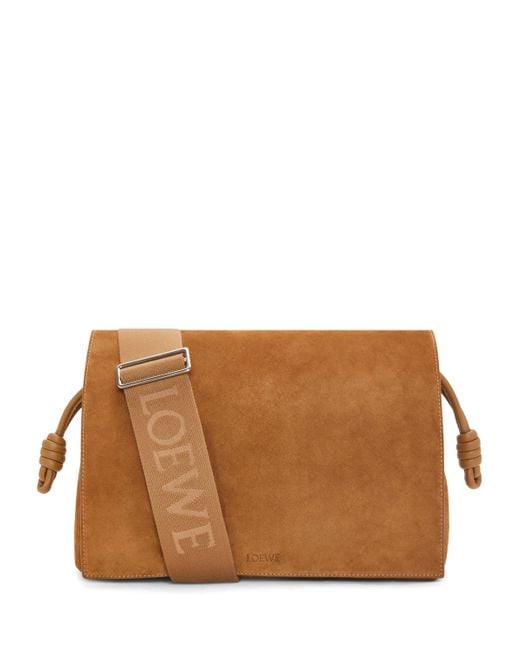 Loewe Brown Suede Flamenco Satchel for men