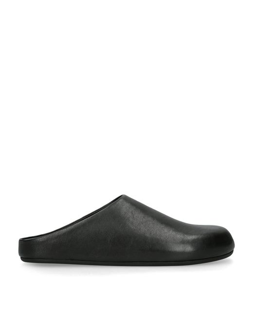 Officine Creative Black Leather Babouche Mules for men