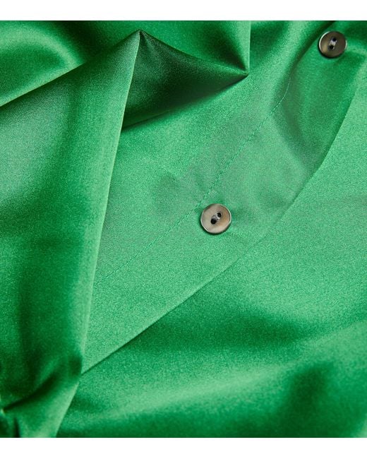 With Nothing Underneath Green Silk The Boyfriend Shirt