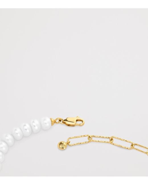 Monica Vinader White Vermeil And Pearl Nomade Bracelet