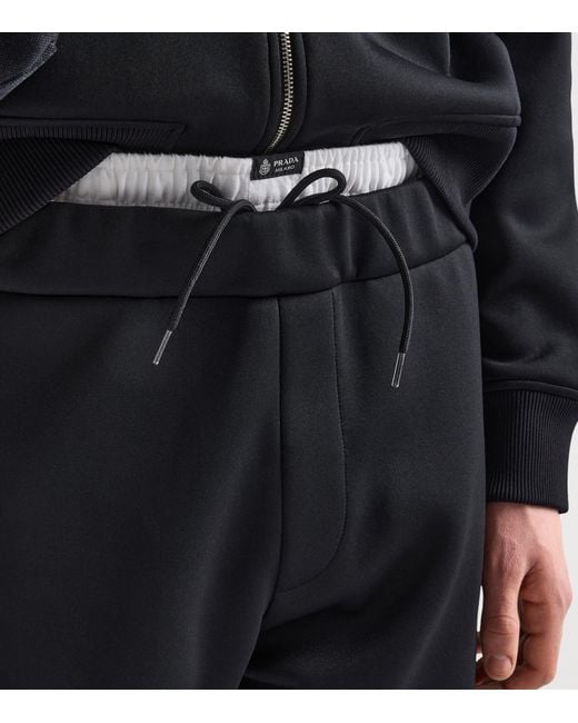 Prada Black Technical Jersey Sweatpants for men