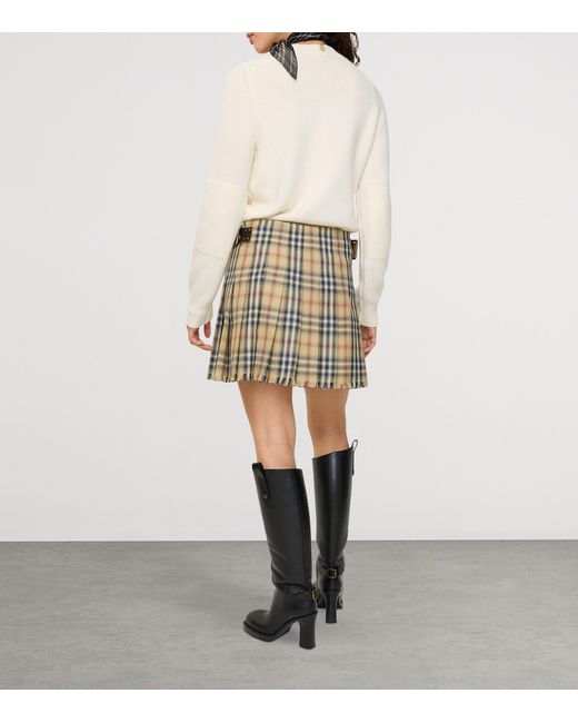 Burberry Metallic Wool Check Mini Kilt