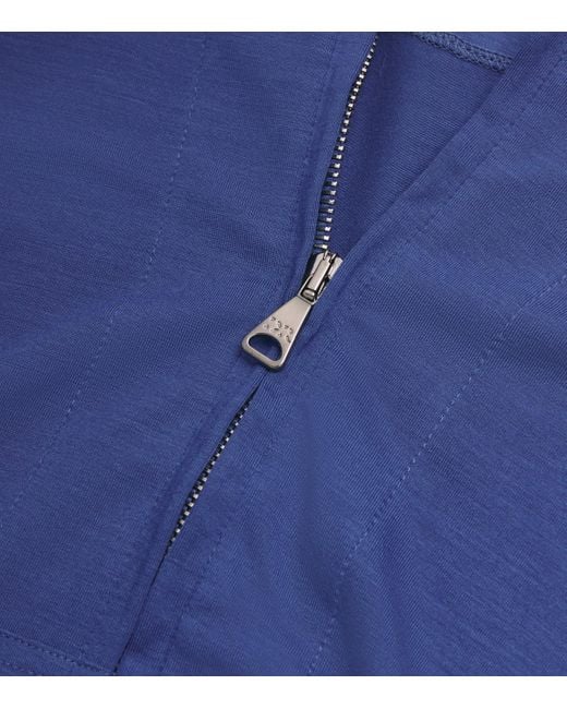 Derek Rose Blue Micromodal Zipped Hoodie for men