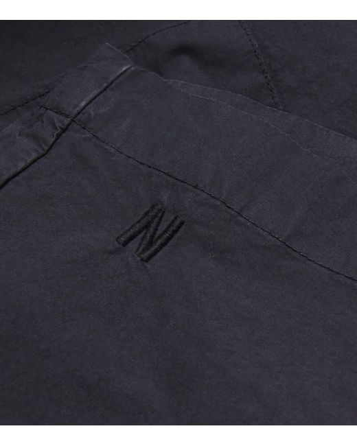Norse Projects Blue Cotton-Lyocell Drawstring Shorts for men