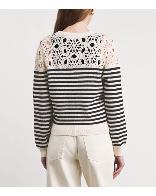 FRAME White The Coastal Striped Cardigan
