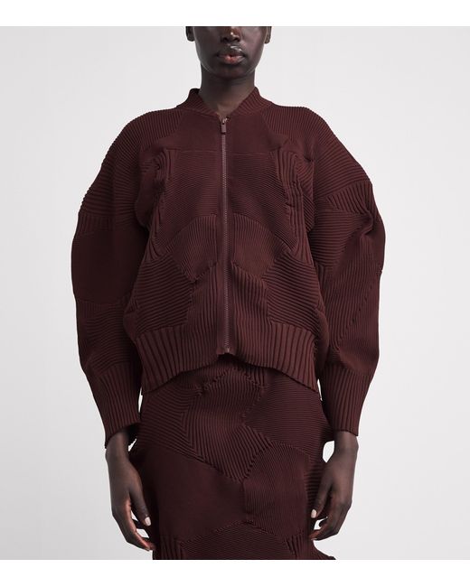 Issey Miyake Purple Knitted Kone Kone Jacket