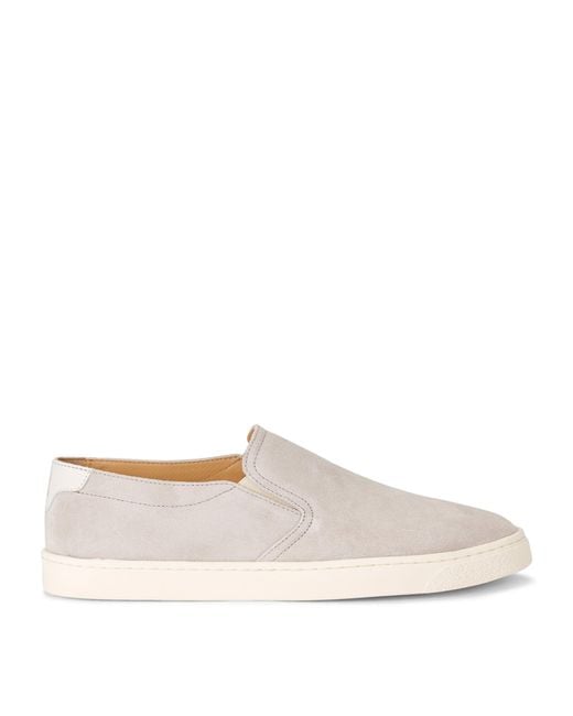 Brunello Cucinelli White Slip-on Leather Low-top Trainers for men