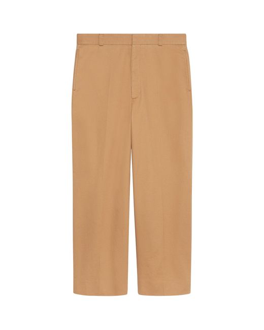 Gucci Natural Cotton Drill Tailored Trousers for men