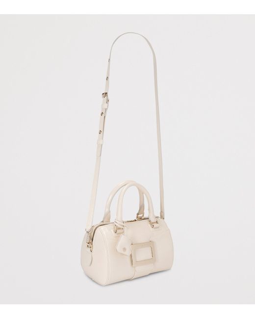 Roger Vivier Natural Patent Leather Belle Vivier Top-Handle Bag