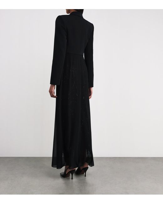 LAPOINTE Black Chiffon-Trimmed Blazer