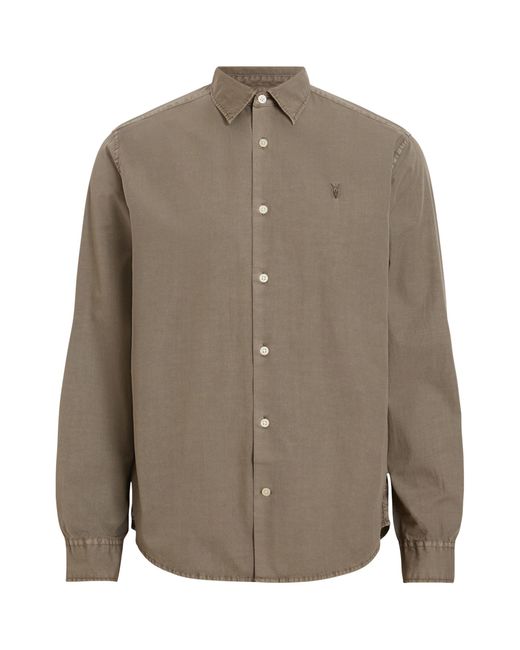 AllSaints Brown Cotton Tahoe Shirt for men