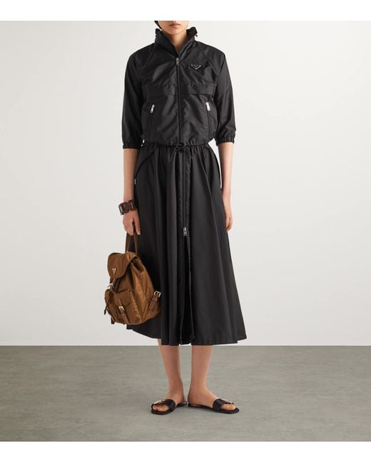 Prada Black Cropped Re-Nylon Light Jacket