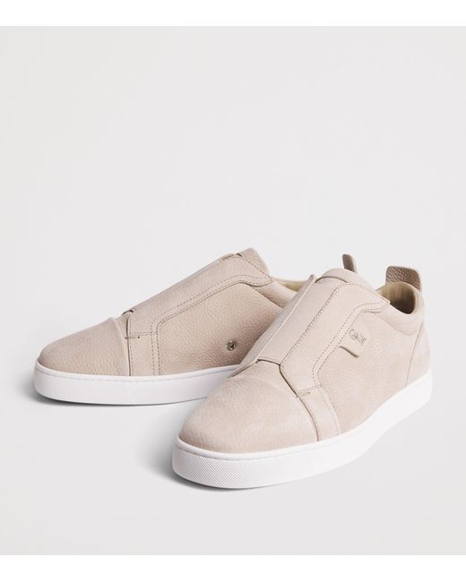 Christian Louboutin Natural St Louis Leather Slip-On Sneakers for men