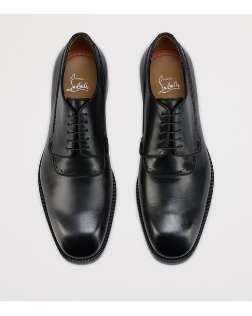 Christian Louboutin Black Sartoby Calf Leather Derby Shoes for men