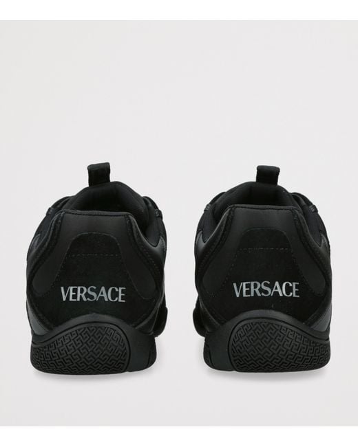 Versace Black Suede Low-Top Sneakers for men