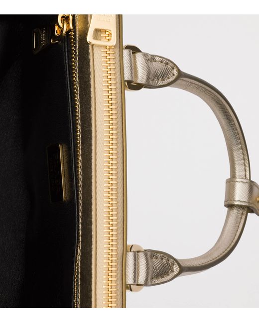 Prada Metallic Mini Patent Saffiano Leather Galleria Top-Handle Bag