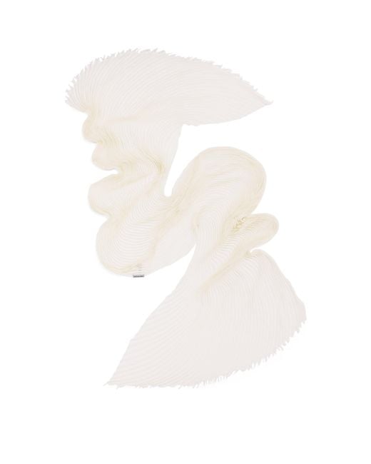 Issey Miyake White Feather Pleats Stole