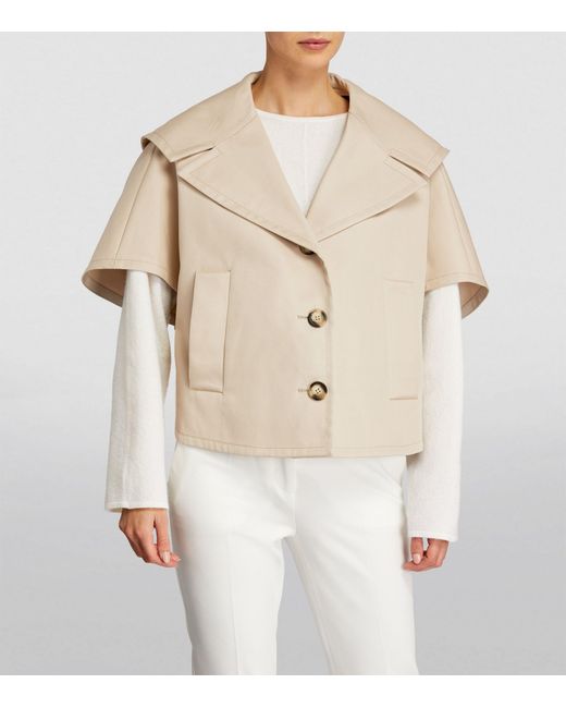 Max Mara Cropped Cape in Natural | Lyst