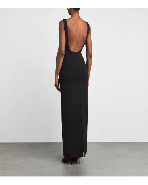Solace London Black Crepe Aneila Maxi Dress
